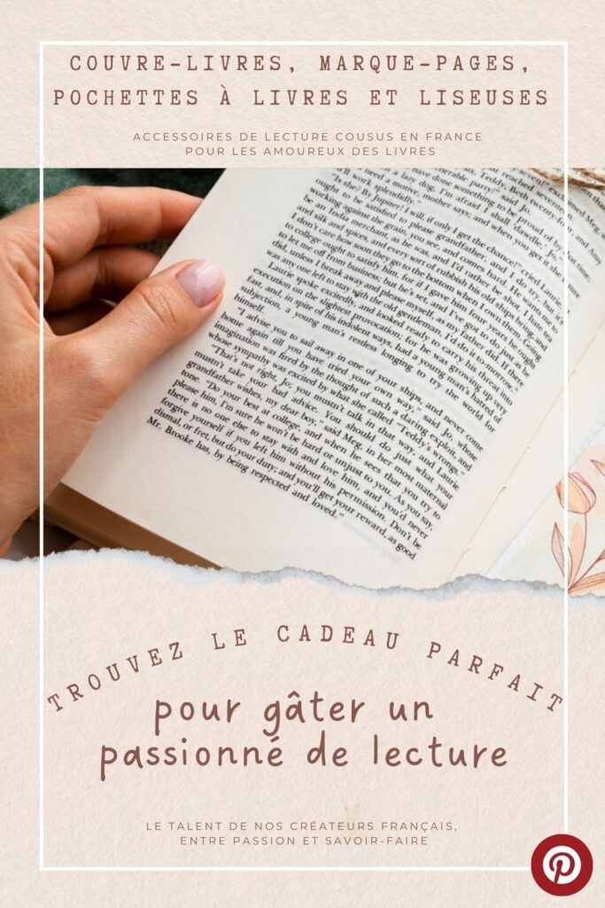 Epingle Pinterest pour trouver le cadeau parfait pour la fête des mères, Noel pour un passionné de lecture, pochettes à livres et liseuses, couvre-livre...